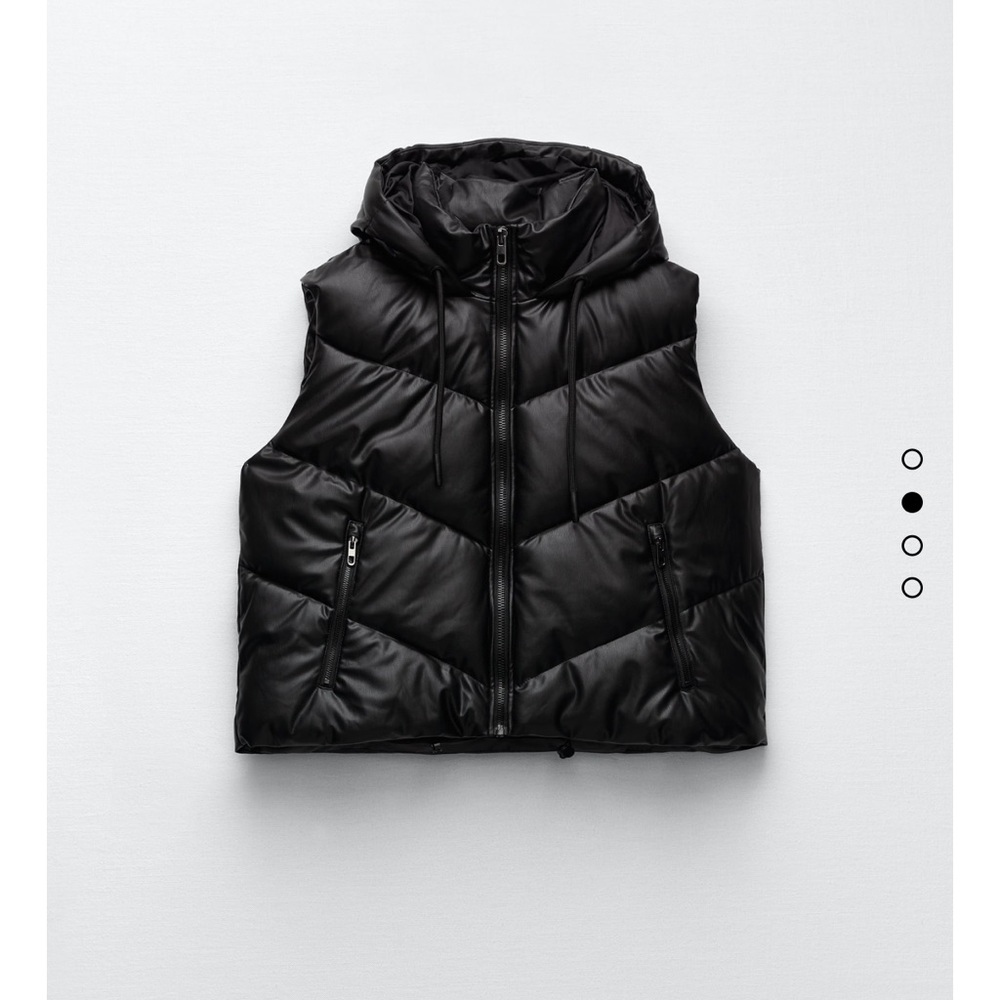 Zara hooded leather vest